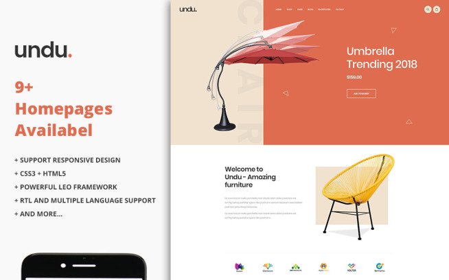 Undu - The Furniture Store PrestaShop Theme 1.7.7.x