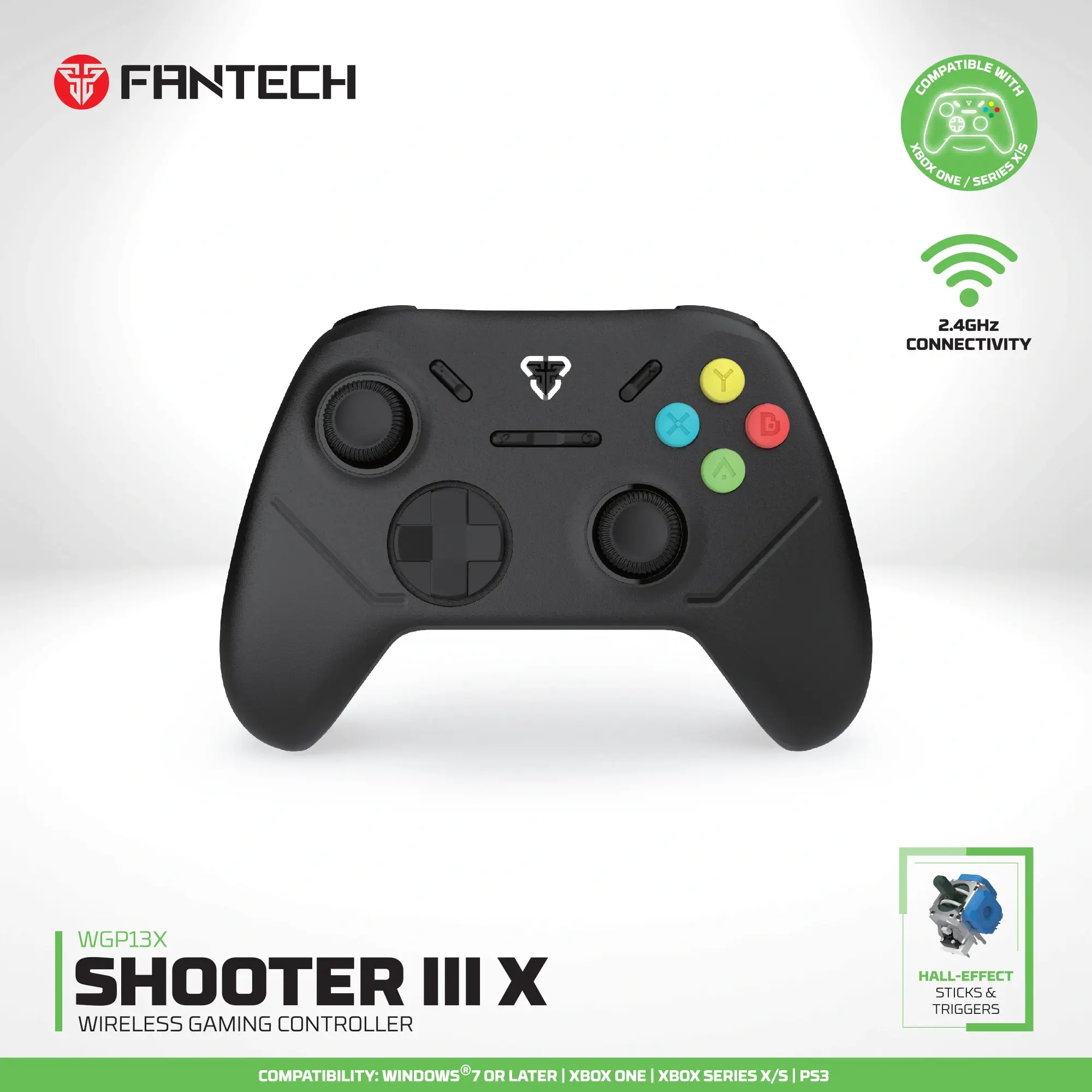 قبضة تحكم جيمنج لاسلكية FANTECH WGP13X SHOOTER III X Black 