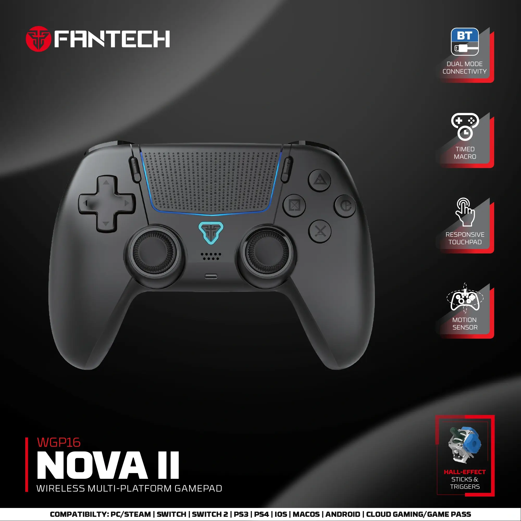  قبضة تحكم لاسلكية FANTECH WGP16 NOVA II Black