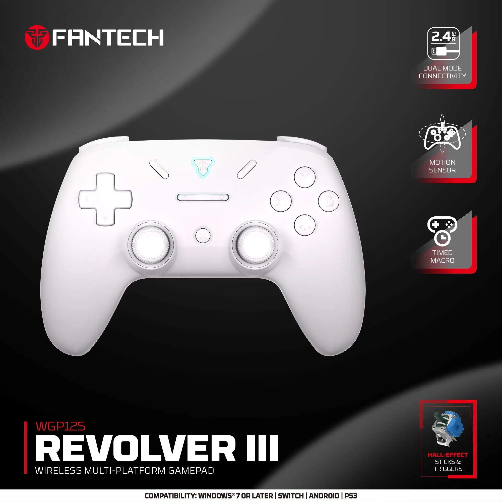 قبضة تحكم لاسلكي FANTECH WGP12S Revolver III Multi-Platform White
