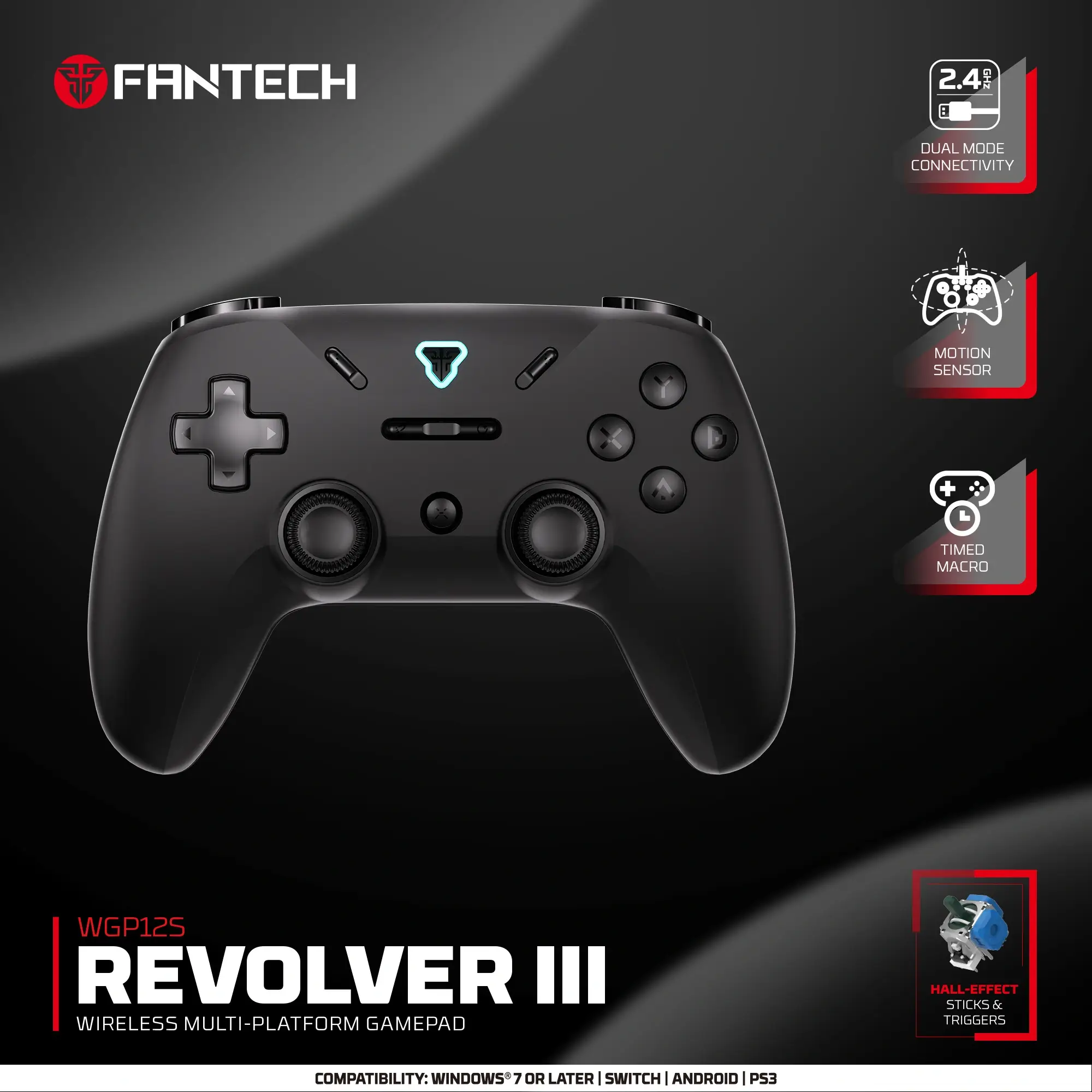 FANTECH WGP12S Revolver III Wireless Multi-Platform Gamepad Black