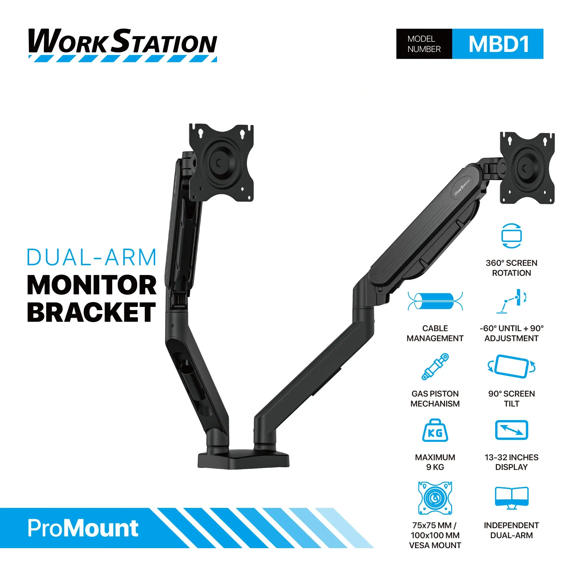 ستاند شاشة FANTECH Workstation MBD1 Dual Arm