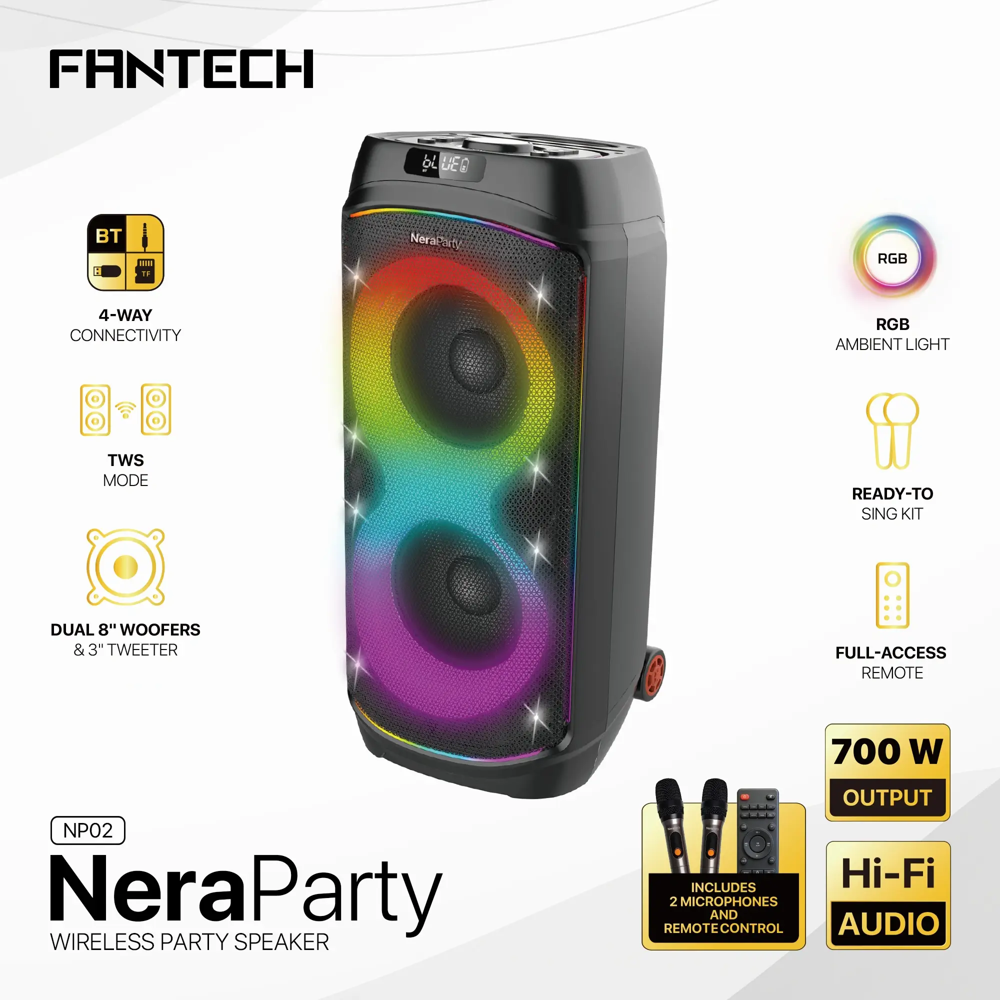 Fantech NP02 NeraParty Wireless Party Speaker 