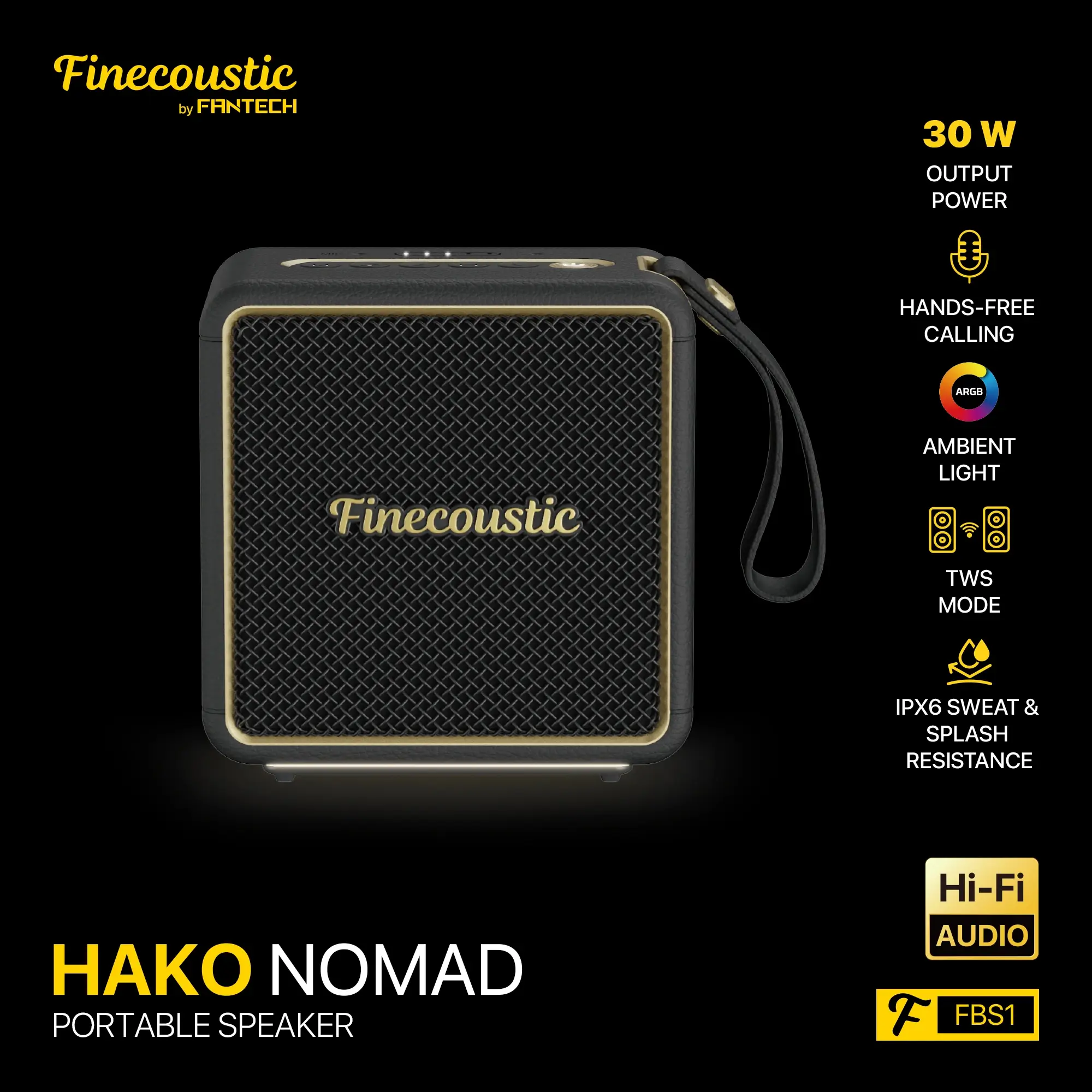 سبيكر Fantech Finecoustic FBS1 HOKO NOMAD 4-Connection Mode 