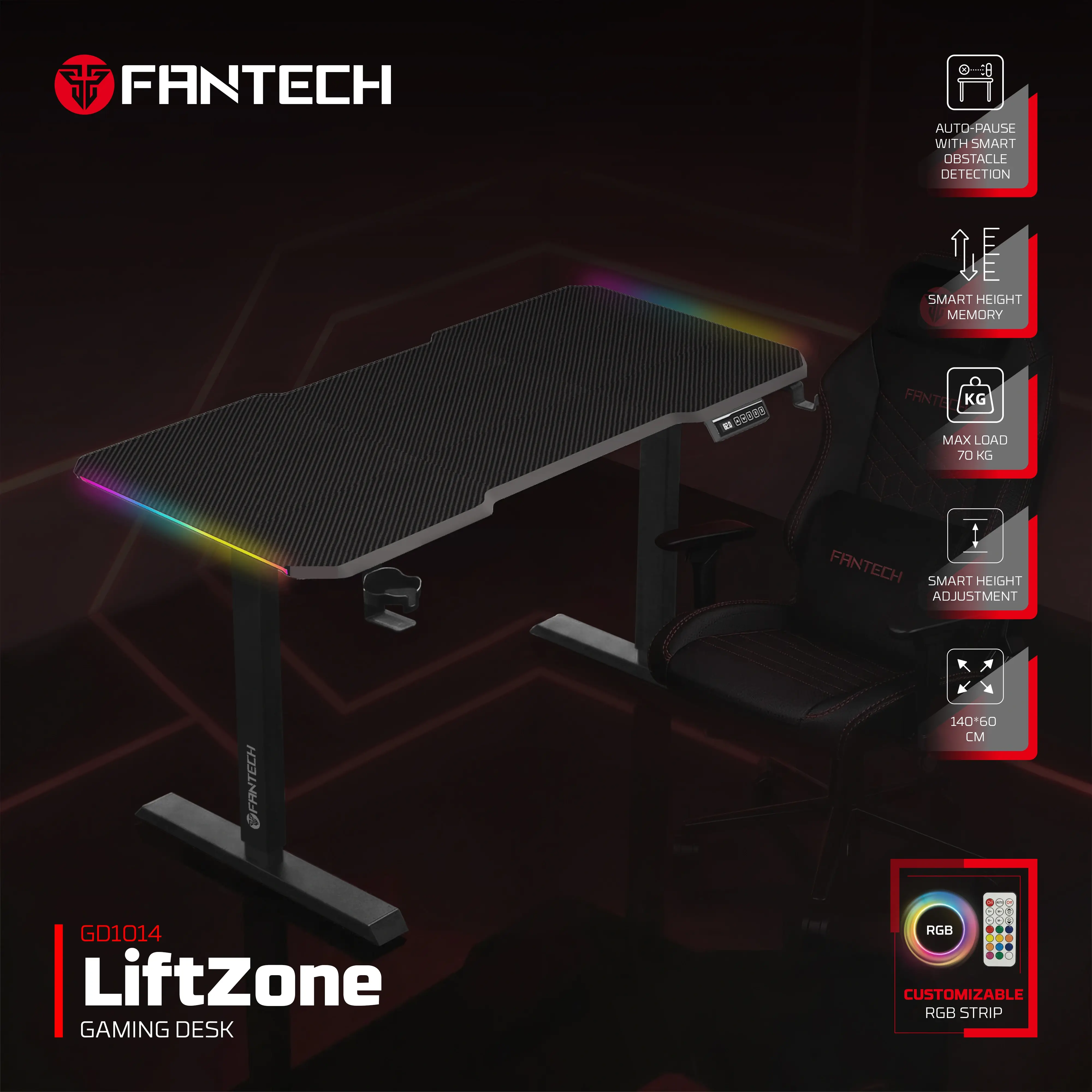 طاولة جيمنج قابلة للارتفاع Fantech GD1014 LiftZone 