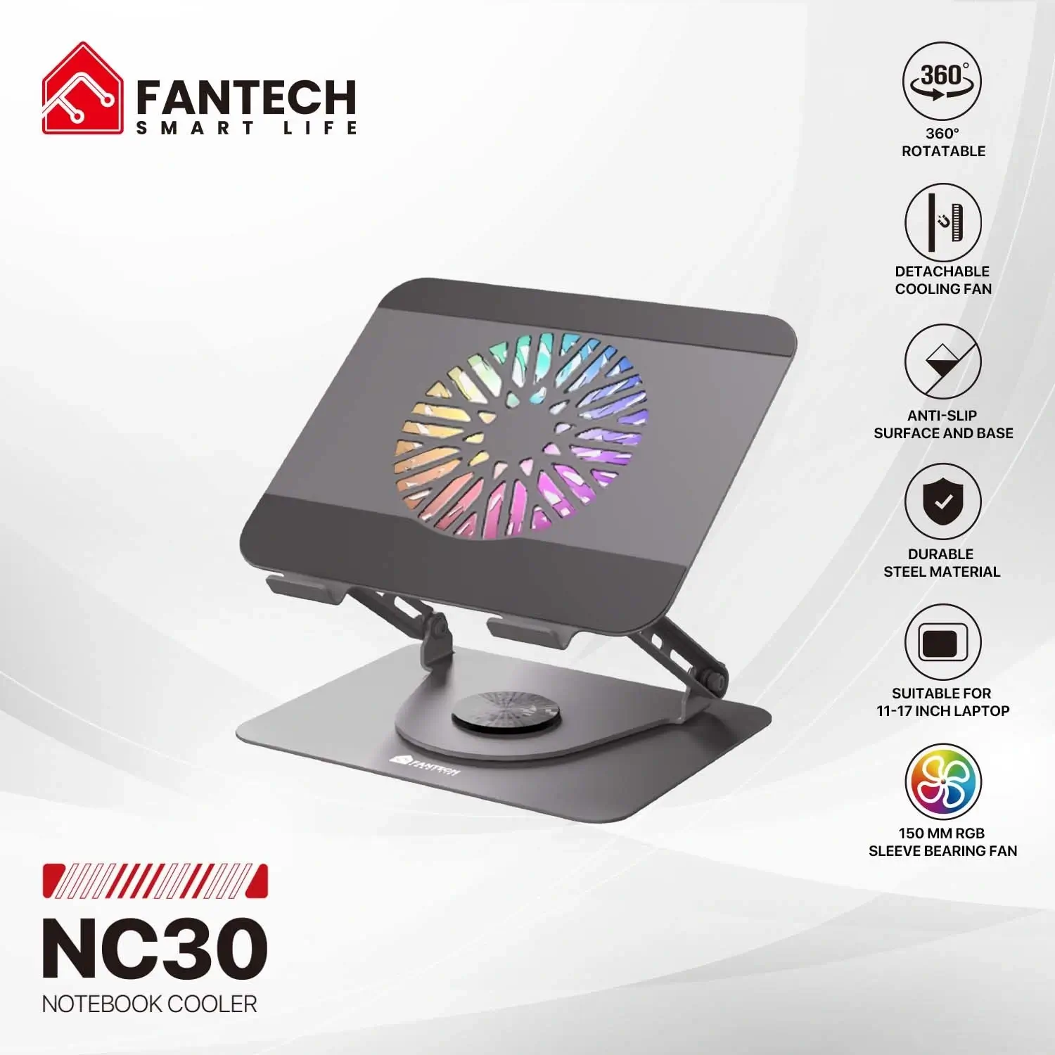FANTECH NC30 RGB Magnetic Cooling Pad