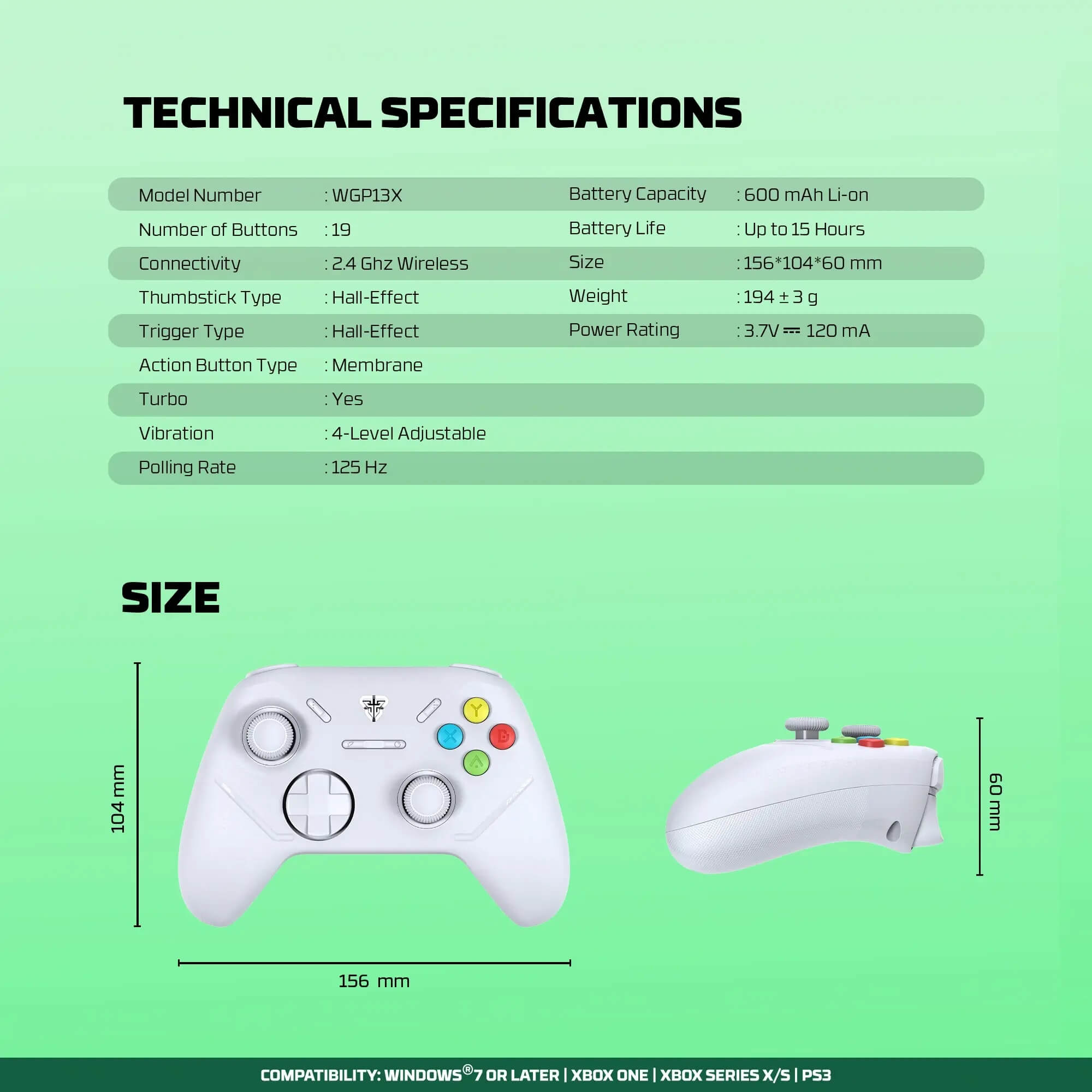 FANTECH WGP13X SHOOTER III X  White قبضة تحكم جيمنج لاسلكية