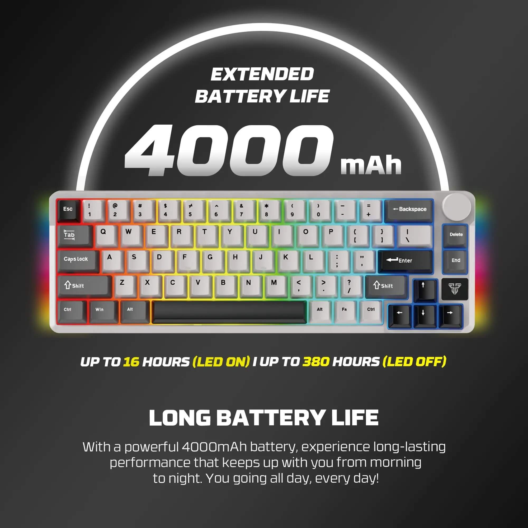  FANTECH MK919 ATOM PRO66 Grey -  مكانيكال جيمنج كيبورد