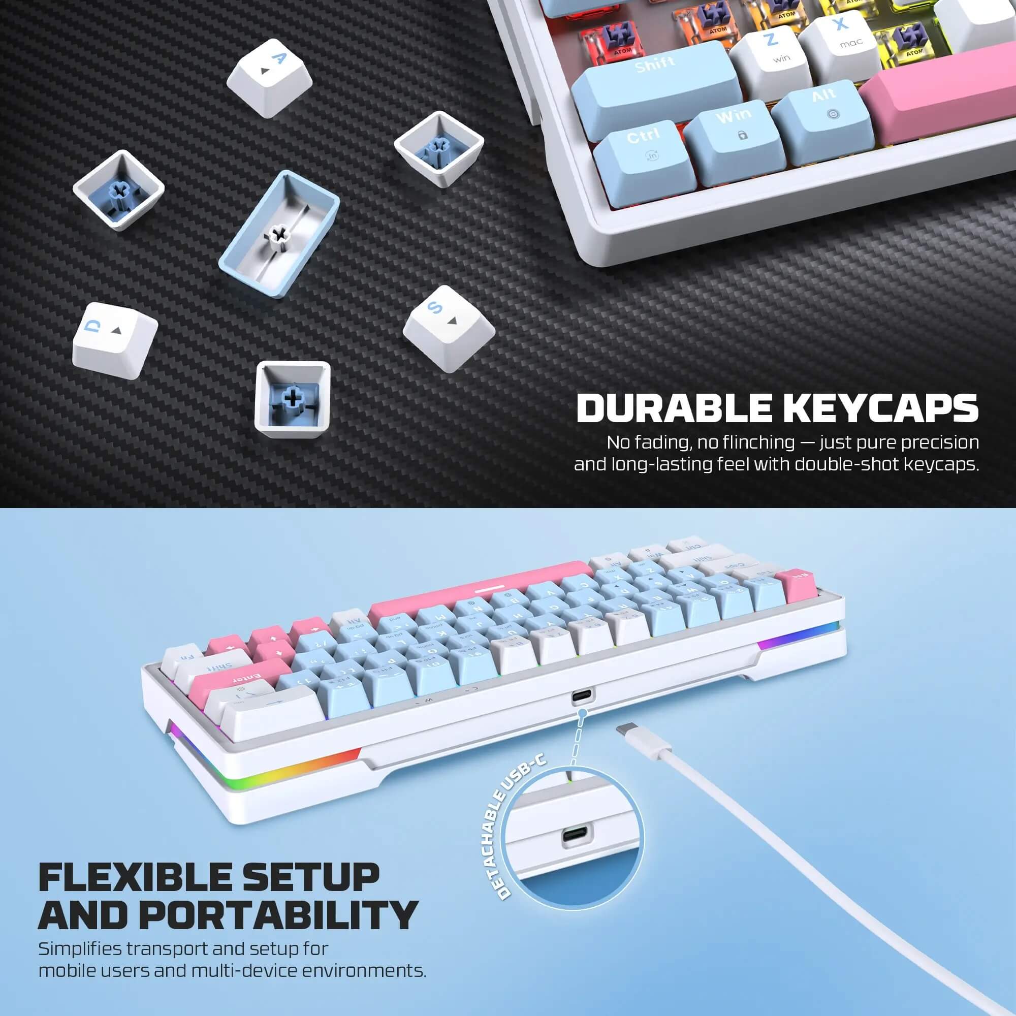 FANTECH MK611 ATOM X63 AME Edition ميكانيكال جيمنج كيبورد