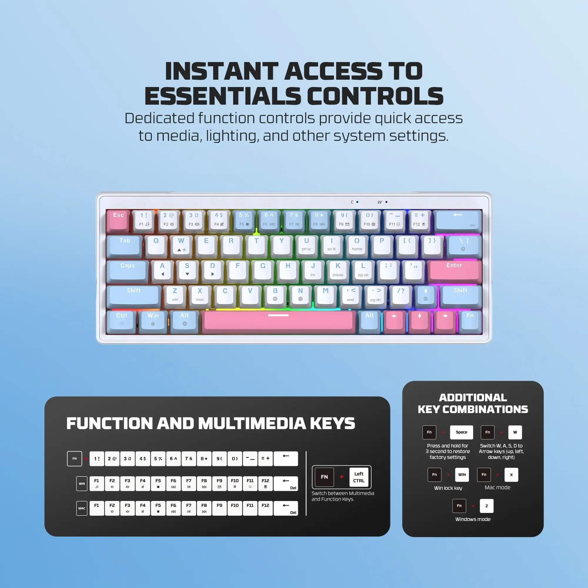 FANTECH MK611 ATOM X63 AME Edition Mechanical Gaming Keyboard