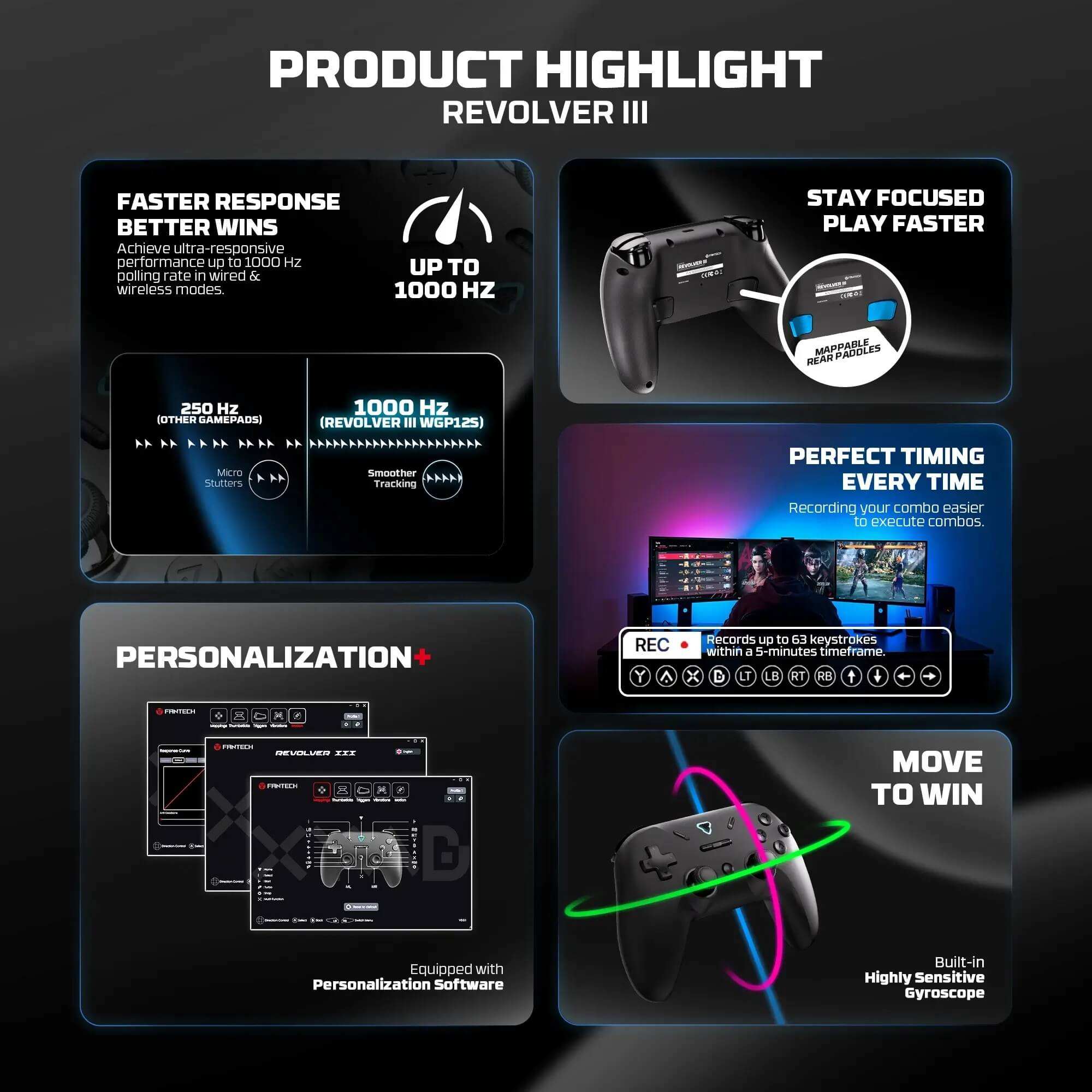  FANTECH WGP12S Revolver III Multi-Platform Black قبضة تحكم لاسلكي