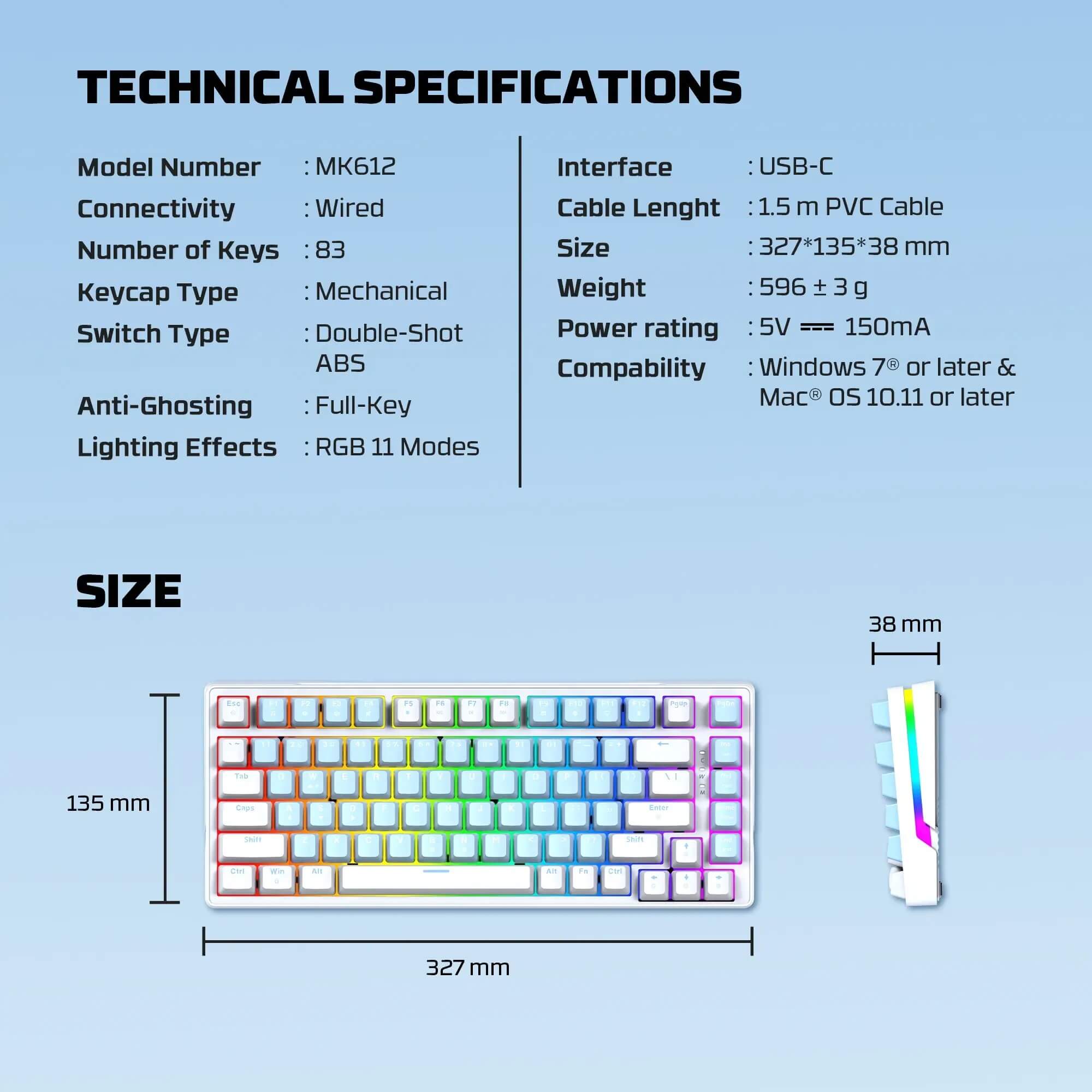 FANTECH MK612 ATOM X83 AME Edition Mechanical Gaming Keyboard