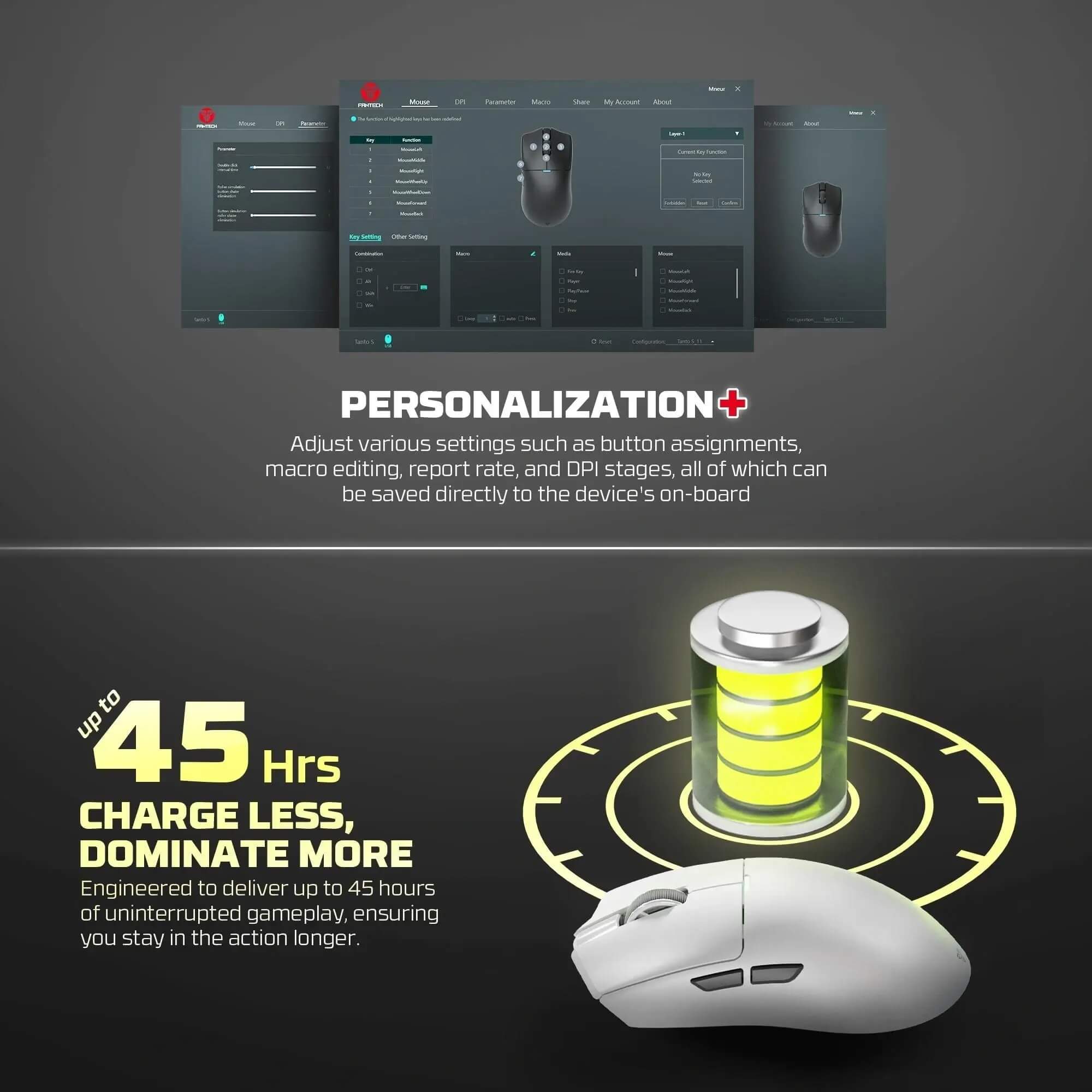 FANTECH WG13E TANTO E TRI-MODE Wireless Gaming Mouse