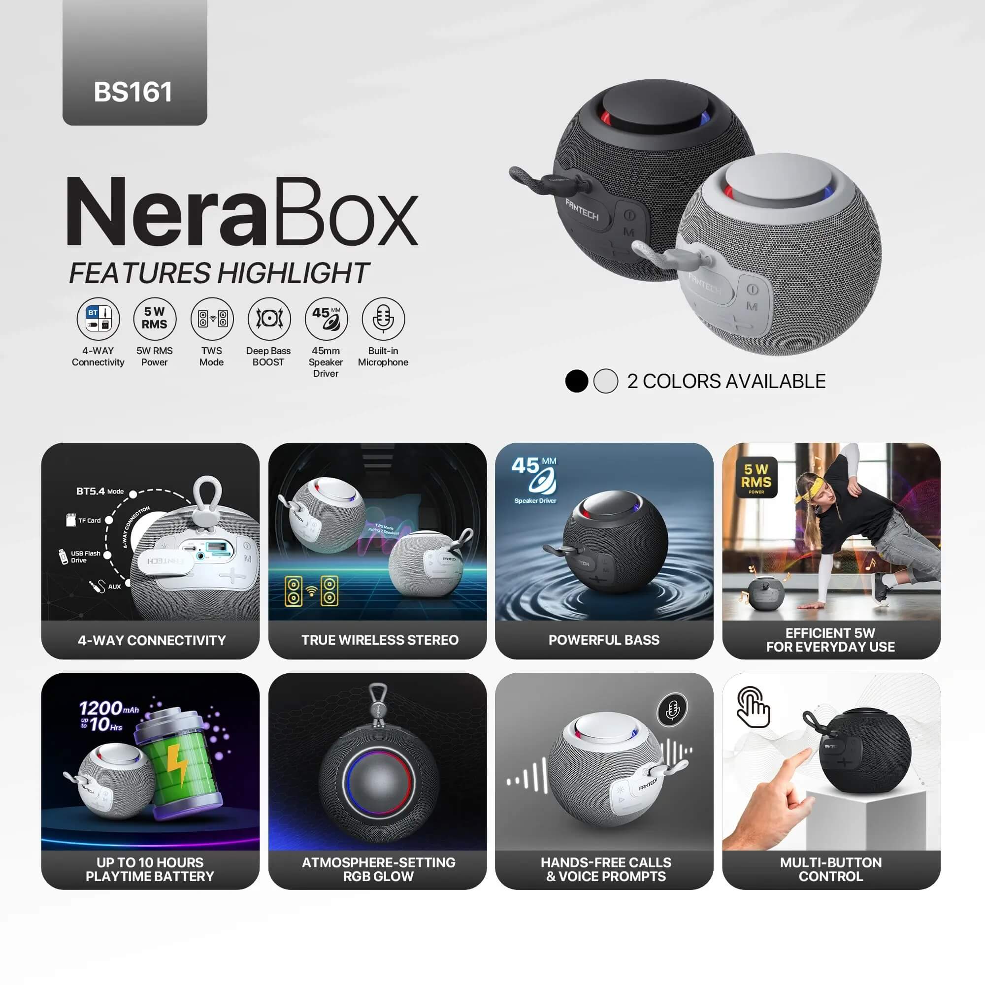 FANTECH NeraBox BS161 HI-FI Portable سبيكر