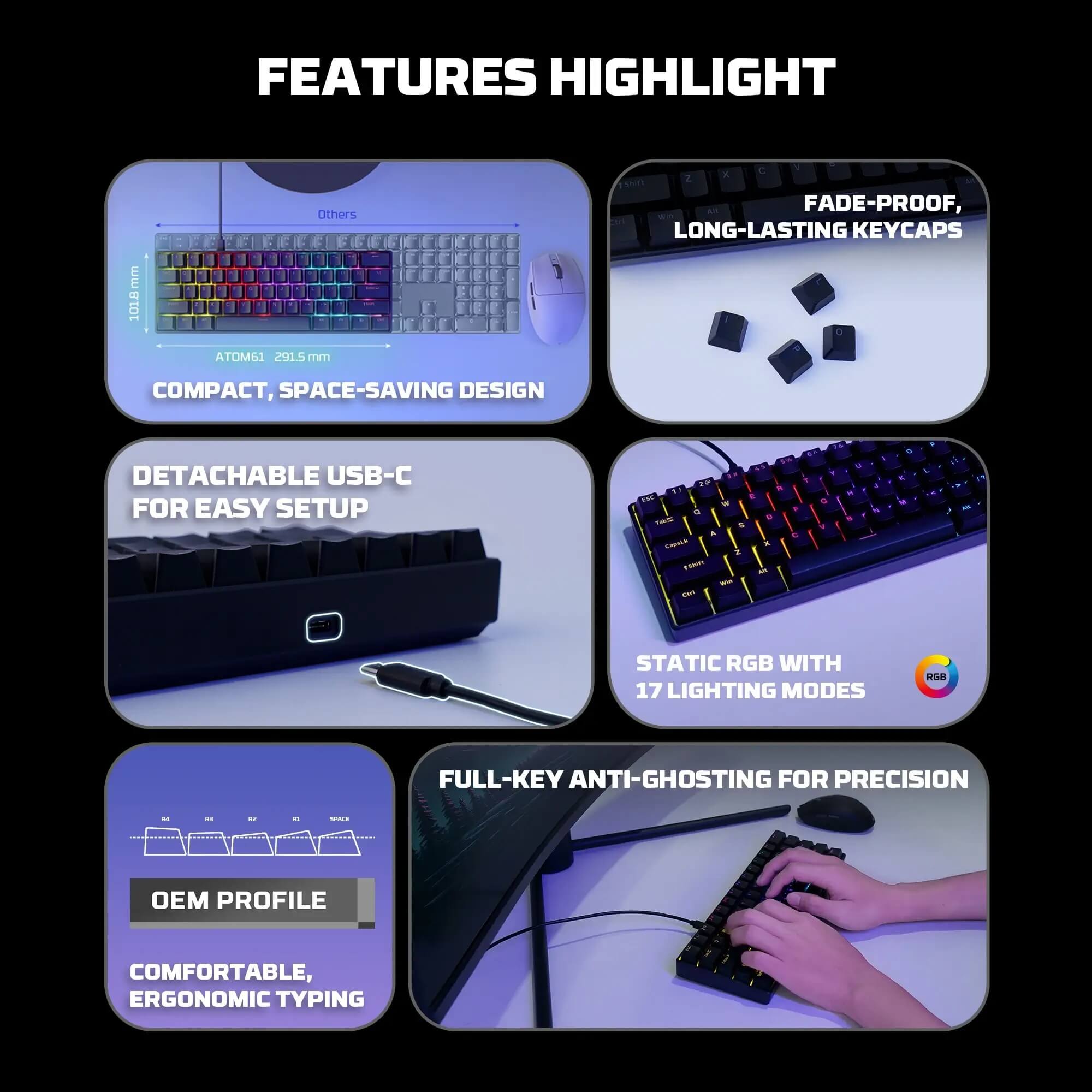 FANTECH MK211 ATOM61 Mechanical Gaming Keyboard