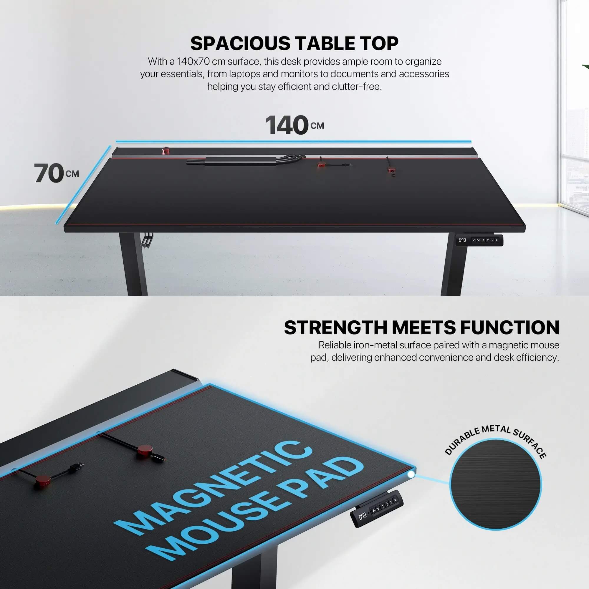 FANTECH DW114 DUBLIN Workstation Rising Magnetic Desk 