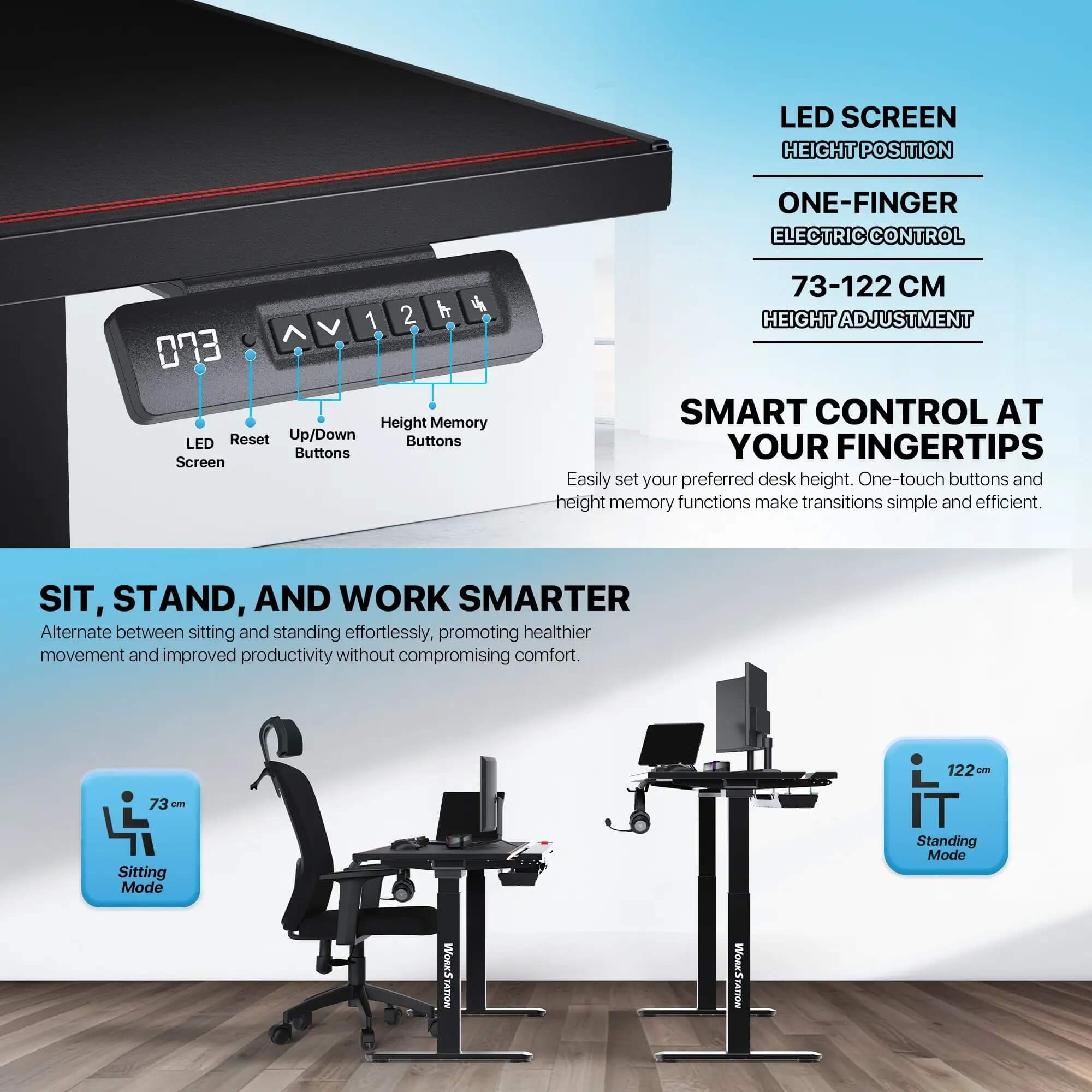 FANTECH DW114 DUBLIN Workstation Rising Magnetic Desk 