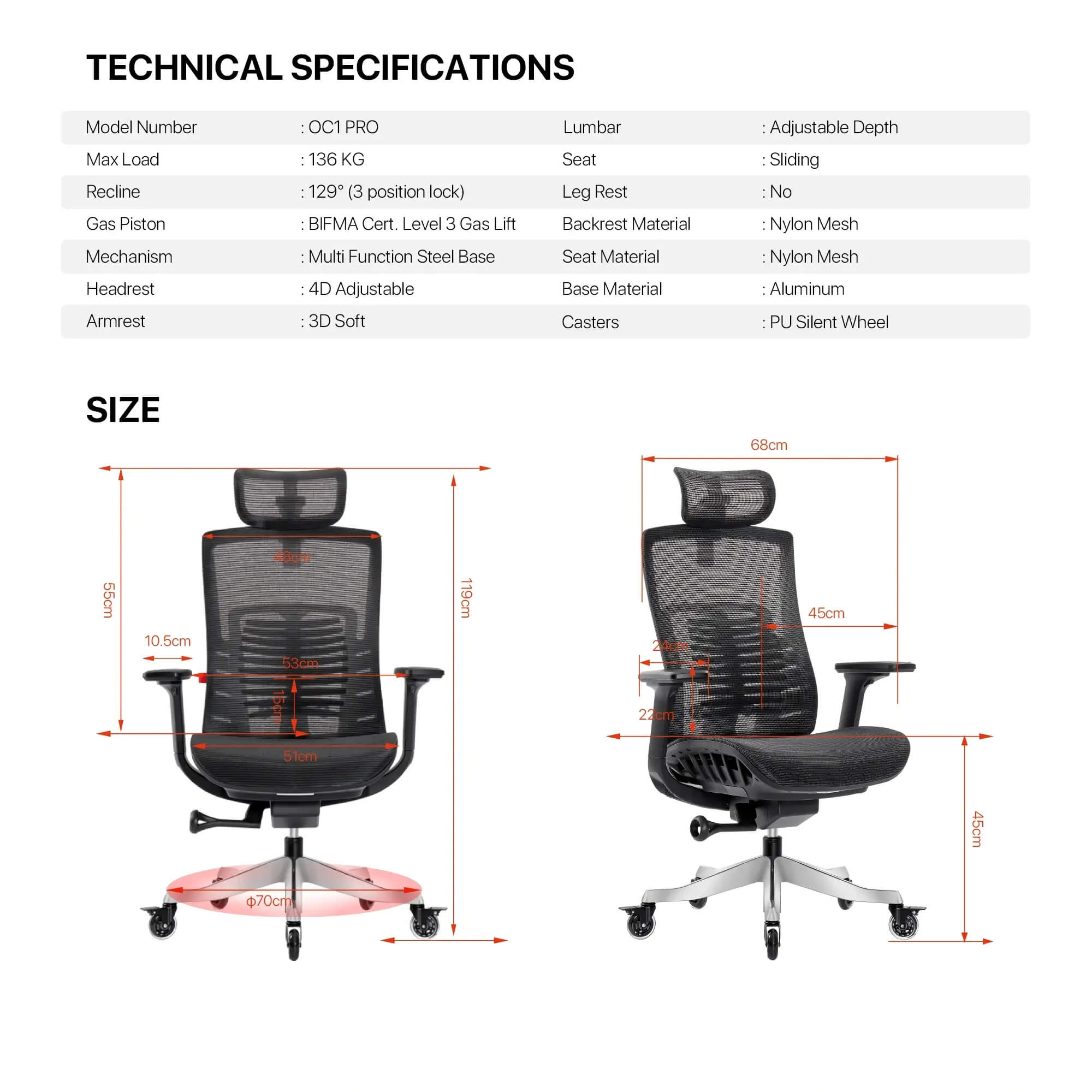 FANTECH OC1 PRO Ergonomic Office Chair