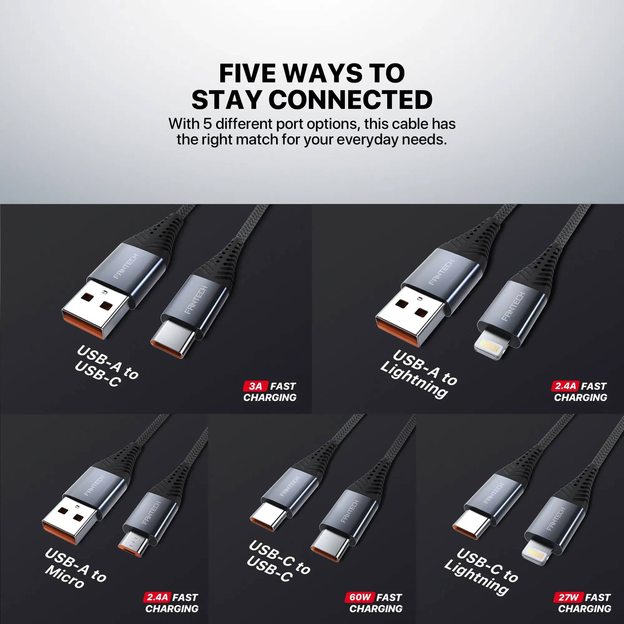 FANTECH DL2CL DuraLink USB-C to Lighting Data Cable 